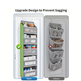 Darrahopens Home & Garden > Storage > Storage Boxes Storage Marvel in Black & Gray — 5-Tier Over-the-Door Organizer with 5 Large Pockets. Sturdy and Anti-Tip Design for Strong Load-Bearing. A Neat Solution for Bedroom, Bathroom & Storage Room.（GREY）