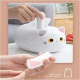 Darrahopens Home & Garden > Storage > Storage Boxes Tissue Box - Tissue Box Organizer with Cat Print - Napkin Holder for the Living Room - Tissue Box for the Kitchen - Toilet Paper Holder for the Bathroom (Black，22*16*13cm)