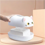Darrahopens Home & Garden > Storage > Storage Boxes Tissue Box - Tissue Box Organizer with Cat Print - Napkin Holder for the Living Room - Tissue Box for the Kitchen - Toilet Paper Holder for the Bathroom (Black，22*16*13cm)