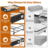 Darrahopens Home & Garden > Storage > Storage Boxes Under Bed Storage with Wheels,XXL 60L Under Bed Storage Containers with Clear Lids, Rolling Under Bed Metal Drawer for Clothes, Shoes,Toys - Black - Size 60L In Australia - Darrahopens