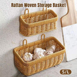 Darrahopens Home & Garden > Storage > Storage Boxes Wall-Mounted Rattan Style Hanging Storage Basket Kitchen Vegetable Fruit Basket - Large