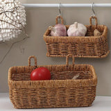Darrahopens Home & Garden > Storage > Storage Boxes Wall-Mounted Rattan Style Hanging Storage Basket Kitchen Vegetable Fruit Basket - Large