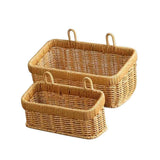 Darrahopens Home & Garden > Storage > Storage Boxes Wall-Mounted Rattan Style Hanging Storage Basket Kitchen Vegetable Fruit Basket - Large