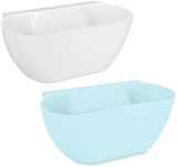 Darrahopens Home & Garden > Storage > Storage Boxes Wall-Mounted Waste Bins - Pack of 2 - Kitchen Waste Bins, Hanging Bins, Kitchen Waste Bins - Hanging Storage Boxes - White and Blue