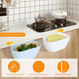 Darrahopens Home & Garden > Storage > Storage Boxes Wall-Mounted Waste Bins - Pack of 2 - Kitchen Waste Bins, Hanging Bins, Kitchen Waste Bins - Hanging Storage Boxes - White and Blue