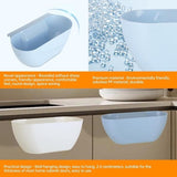Darrahopens Home & Garden > Storage > Storage Boxes Wall-Mounted Waste Bins - Pack of 2 - Kitchen Waste Bins, Hanging Bins, Kitchen Waste Bins - Hanging Storage Boxes - White and Blue