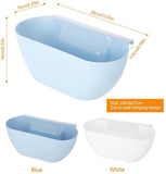 Darrahopens Home & Garden > Storage > Storage Boxes Wall-Mounted Waste Bins - Pack of 2 - Kitchen Waste Bins, Hanging Bins, Kitchen Waste Bins - Hanging Storage Boxes - White and Blue
