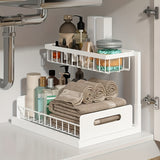 Darrahopens Home & Garden > Storage > Storage Boxes White Not Designed for Design, But Designed for Life: Heavy-Duty Metal Frame Holds 50 lbs, Honeycomb Grid Prevents Water Accumulation, Non-Slip Upgraded Suction Cups for Stable Multi-Scenario Storage