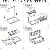 Darrahopens Home & Garden > Storage > Storage Boxes White Not Designed for Design, But Designed for Life: Heavy-Duty Metal Frame Holds 50 lbs, Honeycomb Grid Prevents Water Accumulation, Non-Slip Upgraded Suction Cups for Stable Multi-Scenario Storage