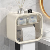 Darrahopens Home & Garden > Storage > Storage Boxes White Wall Mounted Dual Layer Bathroom Tissue Box Holder with Storage Drawer Waterproof Dispenser for Toilet Paper and Tissues