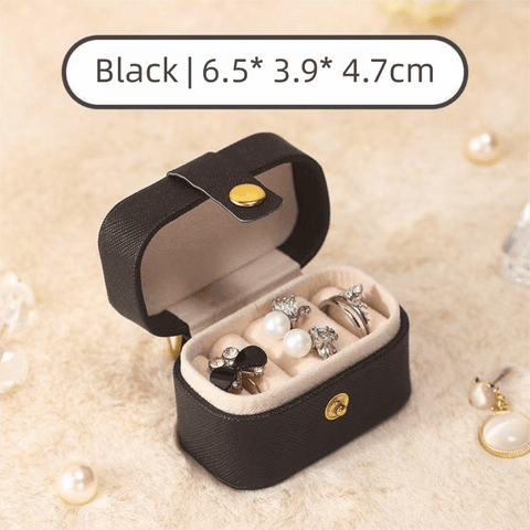 Darrahopens Home & Garden > Storage > Storage Boxes White Waterproof PU Leather Jewelry Travel Case, Portable Mini Jewelry Organizer Box for Rings Earrings Necklaces