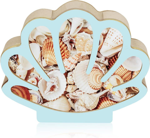 Darrahopens Home & Garden > Storage > Storage Boxes Wooden Seashell Display Box, Blue Coastal Storage and Decorative Organiser for Shell Collections, Home Decor, Bedrooms and Gift Giving In Australia - Darrahopens