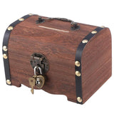 Darrahopens Home & Garden > Storage > Storage Boxes Wooden Treasure Chest Retro Money Storage Box Case Coin Piggy Bank Organizer