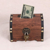 Darrahopens Home & Garden > Storage > Storage Boxes Wooden Treasure Chest Retro Money Storage Box Case Coin Piggy Bank Organizer