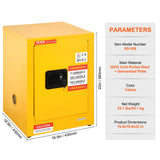 Darrahopens Home & Garden > Storage > Storage Cabinets & Lockers 12 Gallon Safety Cabinet for Flammable Liquids Single door and Manual Close Yellow Hazardous Storage