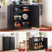 Darrahopens Home & Garden > Storage > Storage Cabinets & Lockers Artiss 100cm Steel Locker Cabinet Filing Mental Storage 100cm 3-Point Lock 2 Adjustable Shelves Black In Australia - Darrahopens