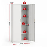 Darrahopens Home & Garden > Storage > Storage Cabinets & Lockers Astiss 180cm Steel Locker Cabinet Mental Storage 4 Adjustable Shelves In Australia - Darrahopens