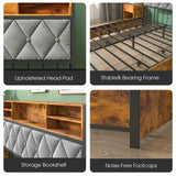 Darrahopens Home & Garden > Storage > Storage Cabinets & Lockers Double Bed Frame with 4 Storage Drawers, Charging Station, USB Ports, Black In Australia - Darrahopens
