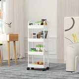 Darrahopens Home & Garden > Storage > Storage Cabinets & Lockers Five-Tier Rolling Cosmetics Storage Rack - Made of durable plastic, equipped with 360-degree swivel casters, strong load-bearing capacity - Suitable for bathroom, bedroom, kitchen, and home storage | black