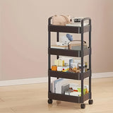 Darrahopens Home & Garden > Storage > Storage Cabinets & Lockers Five-Tier Rolling Cosmetics Storage Rack - Made of durable plastic, equipped with 360-degree swivel casters, strong load-bearing capacity - Suitable for bathroom, bedroom, kitchen, and home storage | black