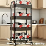 Darrahopens Home & Garden > Storage > Storage Cabinets & Lockers Five-Tier Rolling Cosmetics Storage Rack - Made of durable plastic, equipped with 360-degree swivel casters, strong load-bearing capacity - Suitable for bathroom, bedroom, kitchen, and home storage | White