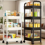 Darrahopens Home & Garden > Storage > Storage Cabinets & Lockers Five-Tier Rolling Cosmetics Storage Rack - Made of durable plastic, equipped with 360-degree swivel casters, strong load-bearing capacity - Suitable for bathroom, bedroom, kitchen, and home storage | BLACK