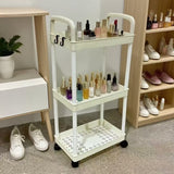 Darrahopens Home & Garden > Storage > Storage Cabinets & Lockers Five-Tier Rolling Cosmetics Storage Rack - Made of durable plastic, equipped with 360-degree swivel casters, strong load-bearing capacity - Suitable for bathroom, bedroom, kitchen, and home storage | BLACK