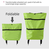 Darrahopens Home & Garden > Storage > Storage Cabinets & Lockers Foldable Shopping Trolley, Wheeled Grocery Cart, Portable Large-Capacity Oxford Cloth Shopping Cart, Home Delivery Cart - Black
