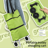 Darrahopens Home & Garden > Storage > Storage Cabinets & Lockers Foldable Shopping Trolley with Wheels, Portable Large-Capacity Oxford Cloth Shopping Cart, Home Delivery Cart - Red