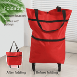 Darrahopens Home & Garden > Storage > Storage Cabinets & Lockers Foldable Shopping Trolley with Wheels, Portable Large-Capacity Oxford Cloth Shopping Cart, Home Delivery Cart - Red