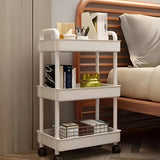Darrahopens Home & Garden > Storage > Storage Cabinets & Lockers Four-Tier Rolling Cosmetics Storage Rack - Made of durable plastic, equipped with 360-degree swivel casters, strong load-bearing capacity - Suitable for bathroom, bedroom, kitchen, and home storage | BLACK