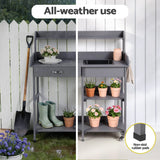 Darrahopens Home & Garden > Storage > Storage Cabinets & Lockers Gardeon Outdoor Potting Bench Table Storage Cabinet Potters Garden Workstation Grey