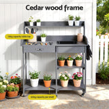 Darrahopens Home & Garden > Storage > Storage Cabinets & Lockers Gardeon Outdoor Potting Bench Table Storage Cabinet Potters Garden Workstation Grey