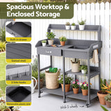 Darrahopens Home & Garden > Storage > Storage Cabinets & Lockers Gardeon Outdoor Potting Bench Table Storage Cabinet Potters Garden Workstation Grey