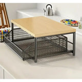 Darrahopens Home & Garden > Storage > Storage Cabinets & Lockers Modern Kitchen Microwave Shelf with Drawer: Sturdy and solid structure, designed to save counter space for storing appliances, utensils, dishes, and household items. Minimalist design suitable for 1000+ scenarios, BLACK