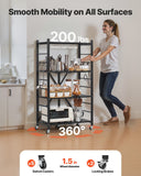 Darrahopens Home & Garden > Storage > Storage Cabinets & Lockers VEVOR 4-Tier Foldable Storage Shelf with Wheels, 66 cm W x 33 cm D x 117 cm H Folding Metal Rack Shelving Unit, No Assembly Organizer Shelf for Garage, Kitchen, Basement, Black