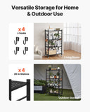 Darrahopens Home & Garden > Storage > Storage Cabinets & Lockers VEVOR 4-Tier Foldable Storage Shelf with Wheels, 66 cm W x 33 cm D x 117 cm H Folding Metal Rack Shelving Unit, No Assembly Organizer Shelf for Garage, Kitchen, Basement, Black