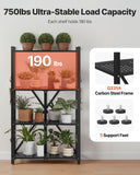 Darrahopens Home & Garden > Storage > Storage Cabinets & Lockers VEVOR 4-Tier Foldable Storage Shelf with Wheels, 66 cm W x 33 cm D x 117 cm H Folding Metal Rack Shelving Unit, No Assembly Organizer Shelf for Garage, Kitchen, Basement, Black