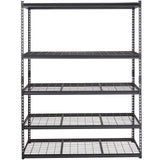 Darrahopens Home & Garden > Storage > Storage Cabinets & Lockers VEVOR Storage Shelving Unit, 5-Tier Adjustable, 2000 lbs Capacity, Heavy Duty Garage Shelves Metal Organizer Wire Rack, Black, 60" L x 24" W x 78" H for Kitchen Pantry Basement Bathroom Laundry Closet