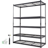 Darrahopens Home & Garden > Storage > Storage Cabinets & Lockers VEVOR Storage Shelving Unit, 5-Tier Adjustable, 2000 lbs Capacity, Heavy Duty Garage Shelves Metal Organizer Wire Rack, Black, 60" L x 24" W x 78" H for Kitchen Pantry Basement Bathroom Laundry Closet