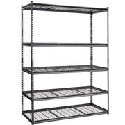 Darrahopens Home & Garden > Storage > Storage Cabinets & Lockers VEVOR Storage Shelving Unit, 5-Tier Adjustable, 2000 lbs Capacity, Heavy Duty Garage Shelves Metal Organizer Wire Rack, Black, 60" L x 24" W x 78" H for Kitchen Pantry Basement Bathroom Laundry Closet