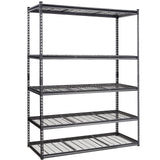 Darrahopens Home & Garden > Storage > Storage Cabinets & Lockers VEVOR Storage Shelving Unit, 5-Tier Adjustable, 2000 lbs Capacity, Heavy Duty Garage Shelves Metal Organizer Wire Rack, Black, 60" L x 24" W x 78" H for Kitchen Pantry Basement Bathroom Laundry Closet
