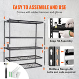Darrahopens Home & Garden > Storage > Storage Cabinets & Lockers VEVOR Storage Shelving Unit, 5-Tier Adjustable, 2000 lbs Capacity, Heavy Duty Garage Shelves Metal Organizer Wire Rack, Black, 60" L x 24" W x 78" H for Kitchen Pantry Basement Bathroom Laundry Closet