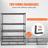 Darrahopens Home & Garden > Storage > Storage Cabinets & Lockers VEVOR Storage Shelving Unit, 5-Tier Adjustable, 2000 lbs Capacity, Heavy Duty Garage Shelves Metal Organizer Wire Rack, Black, 60" L x 24" W x 78" H for Kitchen Pantry Basement Bathroom Laundry Closet