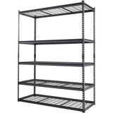Darrahopens Home & Garden > Storage > Storage Cabinets & Lockers VEVOR Storage Shelving Unit, 5-Tier Adjustable, 2000 lbs Capacity, Heavy Duty Garage Shelves Metal Organizer Wire Rack, Black, 60" L x 24" W x 78" H for Kitchen Pantry Basement Bathroom Laundry Closet