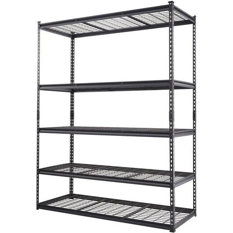 Darrahopens Home & Garden > Storage > Storage Cabinets & Lockers VEVOR Storage Shelving Unit, 5-Tier Adjustable, 2000 lbs Capacity, Heavy Duty Garage Shelves Metal Organizer Wire Rack, Black, 60" L x 24" W x 78" H for Kitchen Pantry Basement Bathroom Laundry Closet