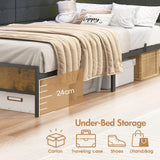 Darrahopens Home & Garden > Storage > Storage Cabinets & Lockers Walnut Single LED Corner Bed Frame in Black with 2 Storage Drawers and Charging Station In Australia - Darrahopens