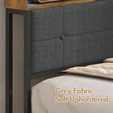 Darrahopens Home & Garden > Storage > Storage Cabinets & Lockers Walnut Single LED Corner Bed Frame in Black with 2 Storage Drawers and Charging Station In Australia - Darrahopens