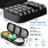 Darrahopens Home & Garden > Storage Weekly Pill Organizer 3 Times a Day Pill Box Daily Pill Case Vitamin, Medicine Case Black