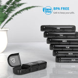 Darrahopens Home & Garden > Storage Weekly Pill Organizer 3 Times a Day Pill Box Daily Pill Case Vitamin, Medicine Case Black